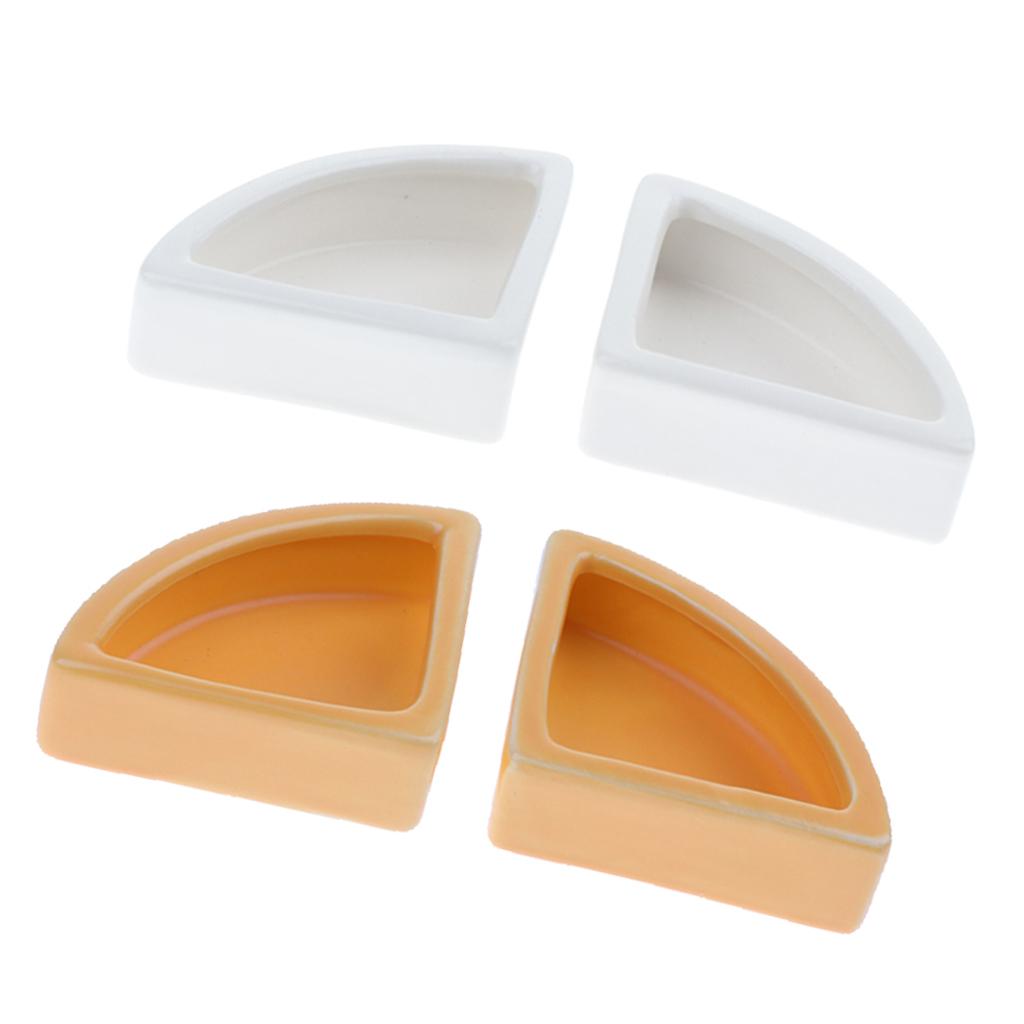 4Pcs Worm Dish Reptile Mealworms Cups or Water Bowl Ceramic Made