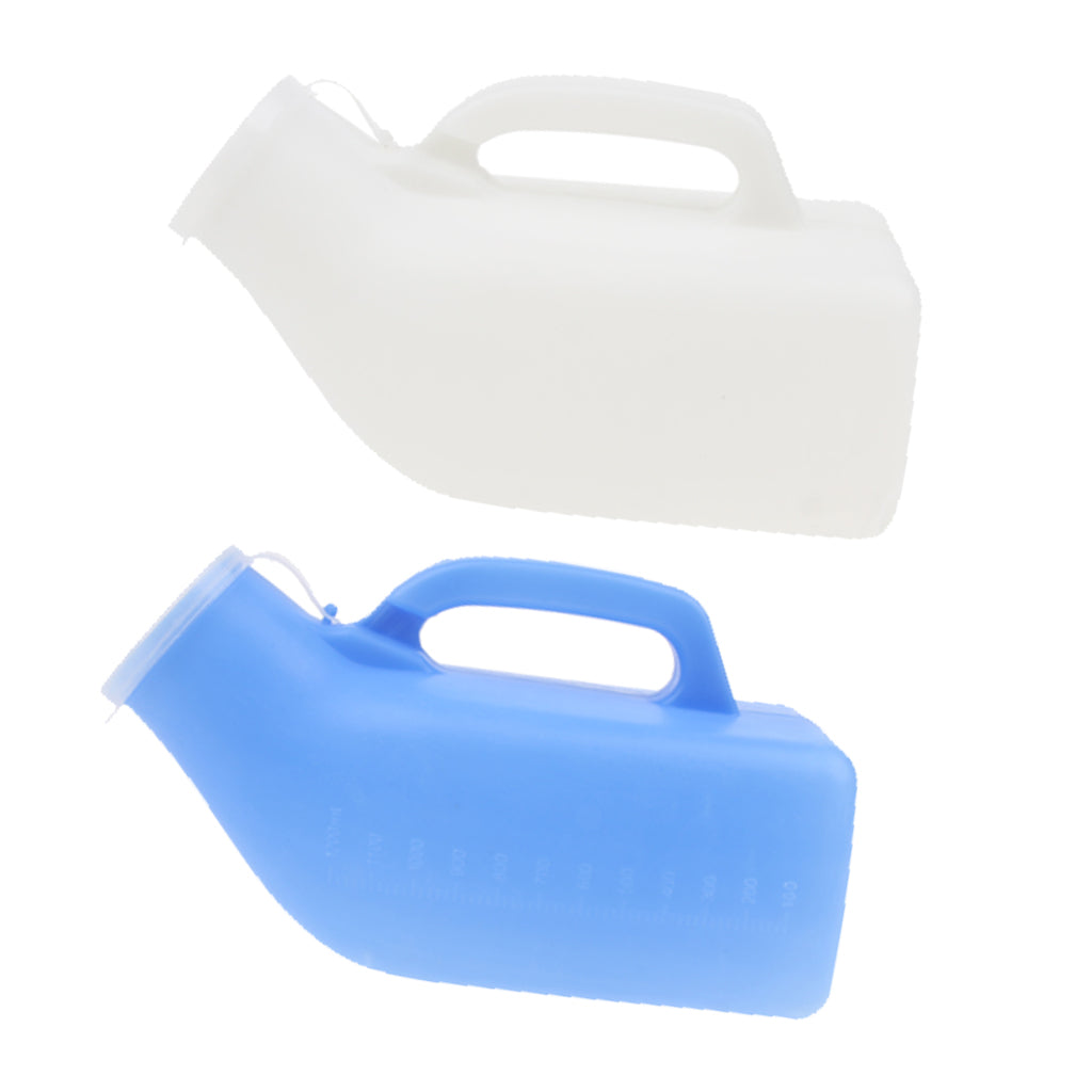 2 x 1000ml Elder Urinal Bottle Chamber Pot Emergency Toilet Pouch with Lid