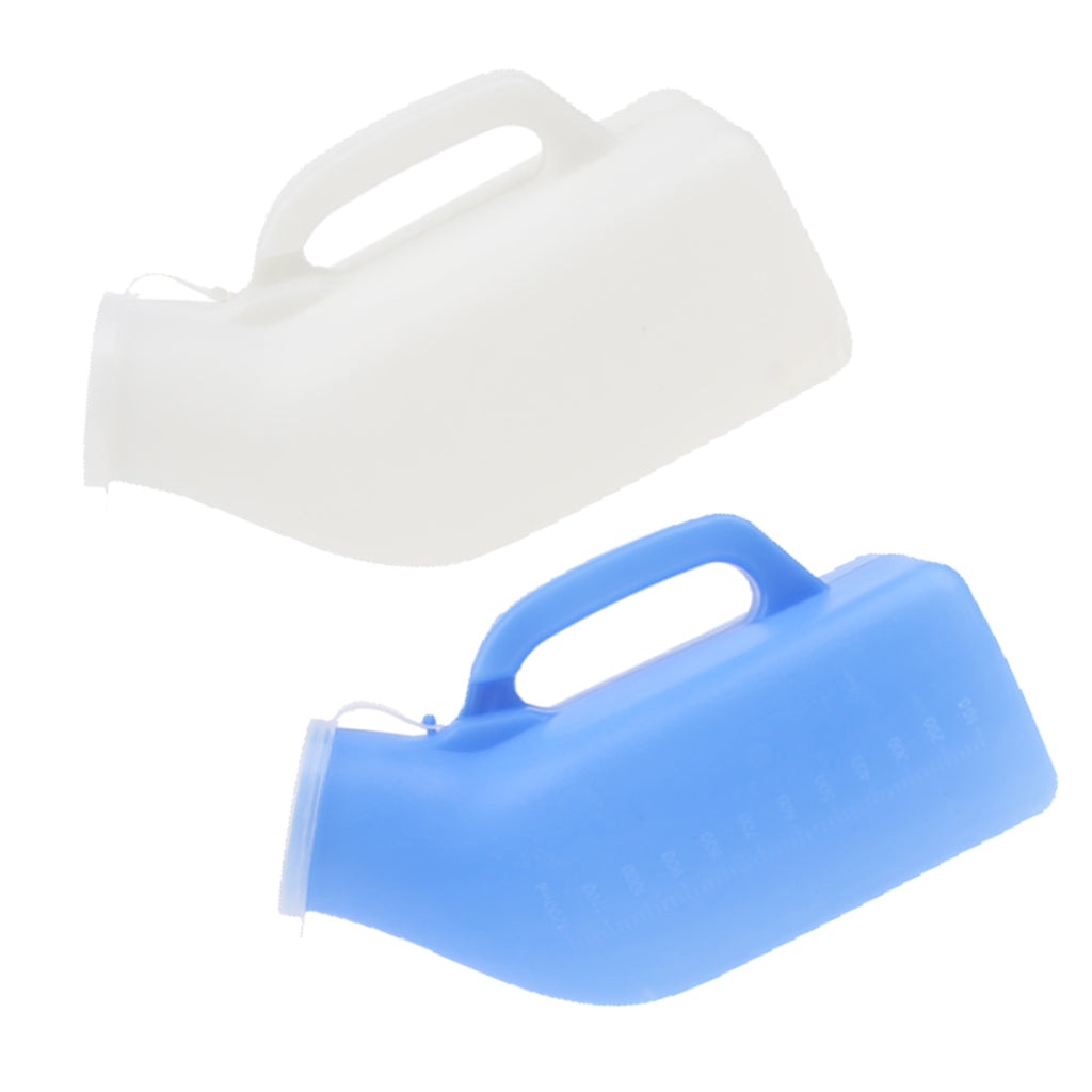2 x 1000ml Elder Urinal Bottle Chamber Pot Emergency Toilet Pouch with Lid