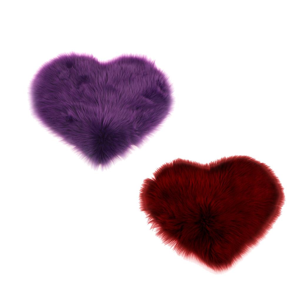 2Pcs Artificial Wool Soft Plush Sofa Pillow Case Cushion Cover Red &Violet