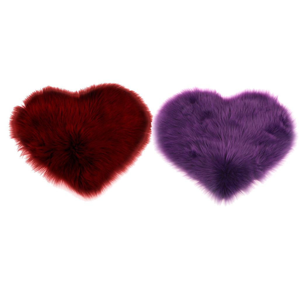 2Pcs Artificial Wool Soft Plush Sofa Pillow Case Cushion Cover Red &Violet