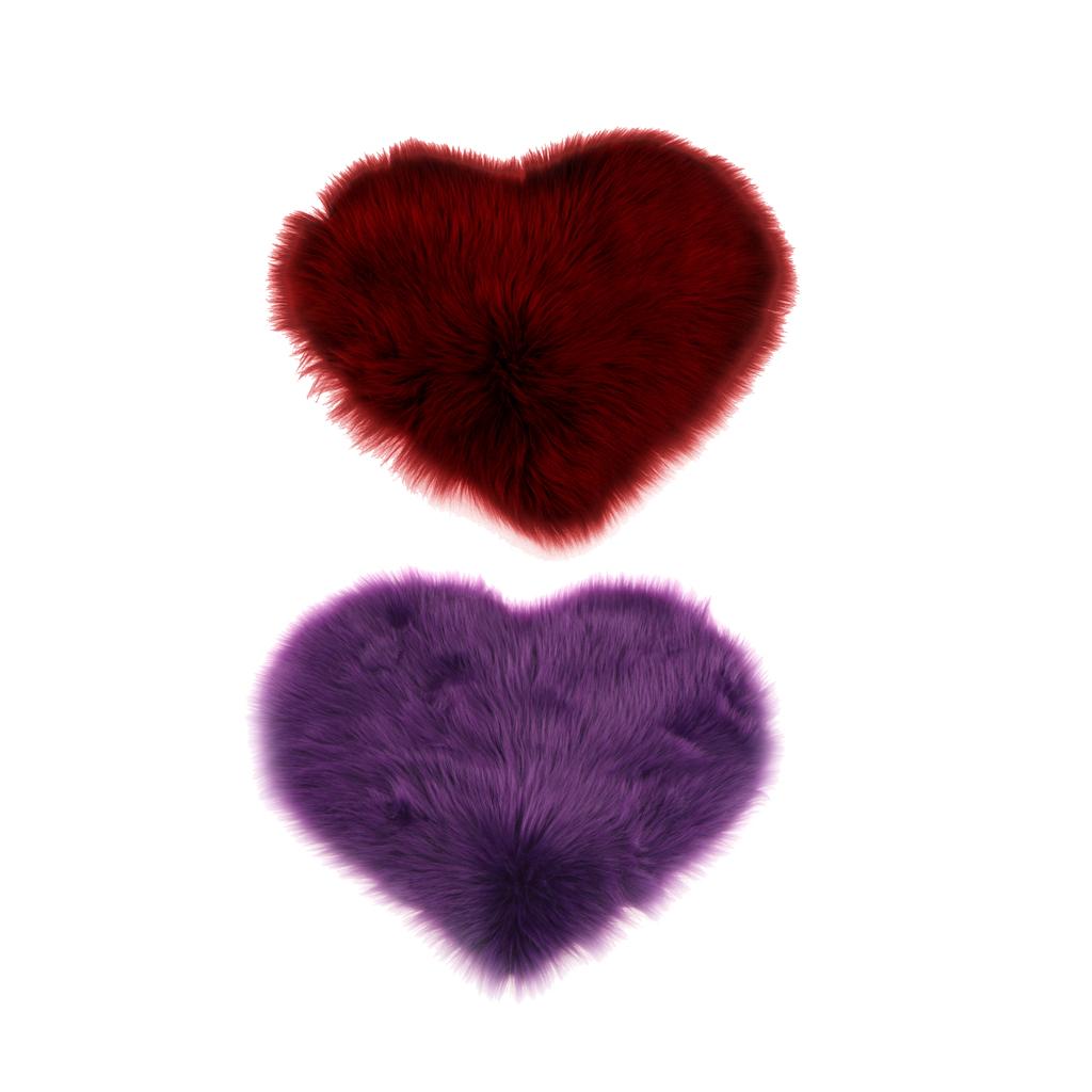 2Pcs Artificial Wool Soft Plush Sofa Pillow Case Cushion Cover Red &Violet
