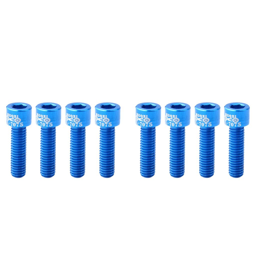 8 Count Road Bicycle Bike Handlebar Stem Screw Aluminum Alloy M5*17MM Bolts