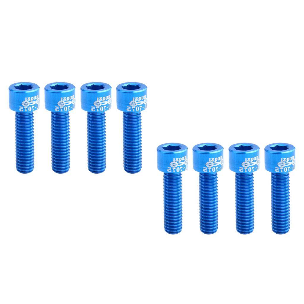 8 Count Road Bicycle Bike Handlebar Stem Screw Aluminum Alloy M5*17MM Bolts