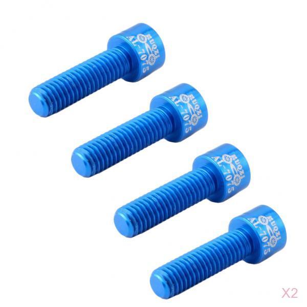 8 Count Road Bicycle Bike Handlebar Stem Screw Aluminum Alloy M5*17MM Bolts