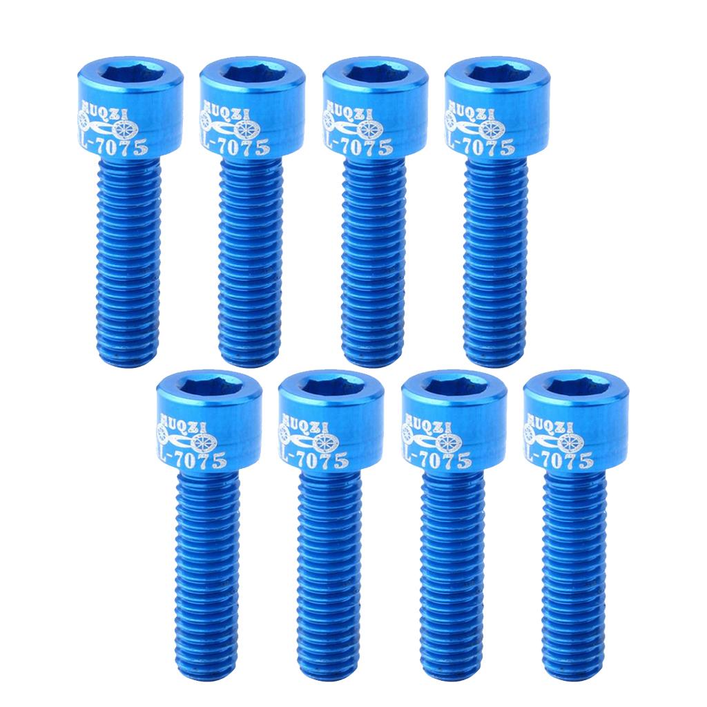 8 Count Road Bicycle Bike Handlebar Stem Screw Aluminum Alloy M5*17MM Bolts