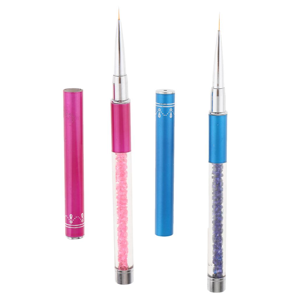 2pcs Mermaid Tail Tips UV Gel Polish Nail Art Drawing Painting Pen Brush