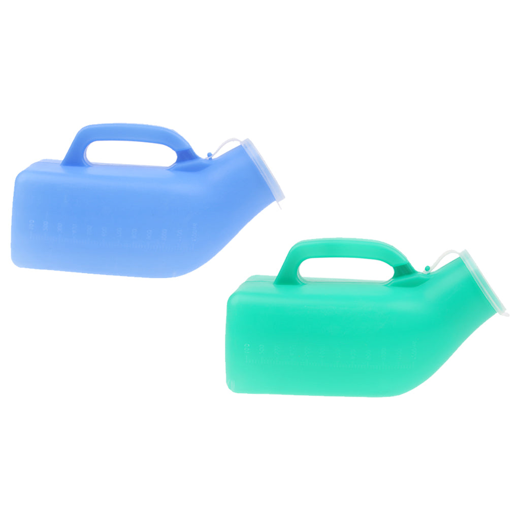 2Pcs 1000ml Elder Urinal Bottle Chamber Pot Emergency Toilet Pouch with Lid