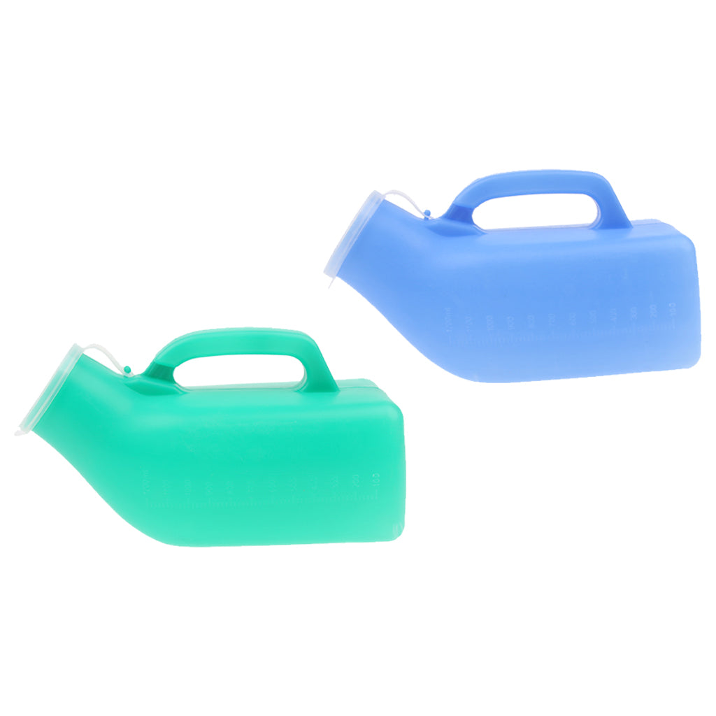 2Pcs 1000ml Elder Urinal Bottle Chamber Pot Emergency Toilet Pouch with Lid