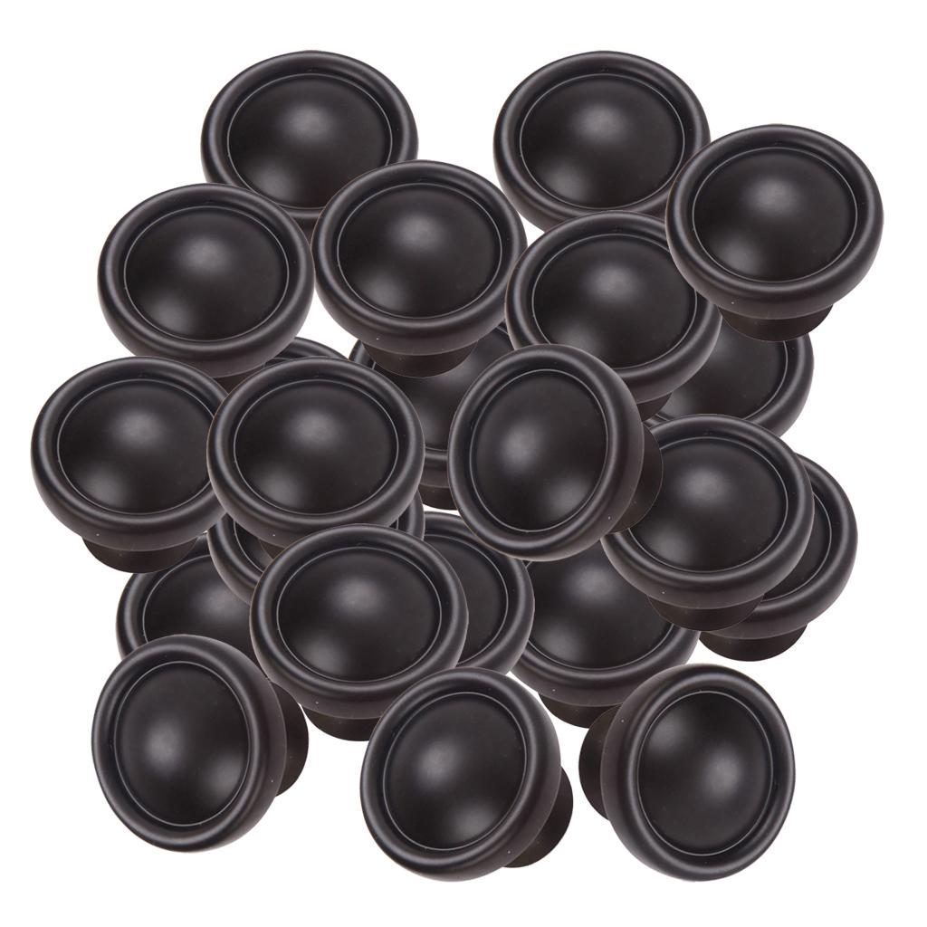 40x Black Furniture Decor Zinc Alloy Cabinet Door Drawer Pull Handle Knob