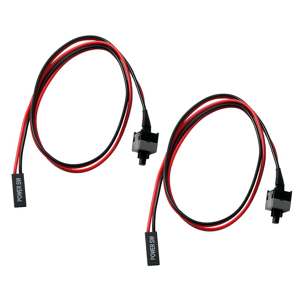 2Pieces ATX Computer Motherboard Power Cable Switch On/Off/Reset Button