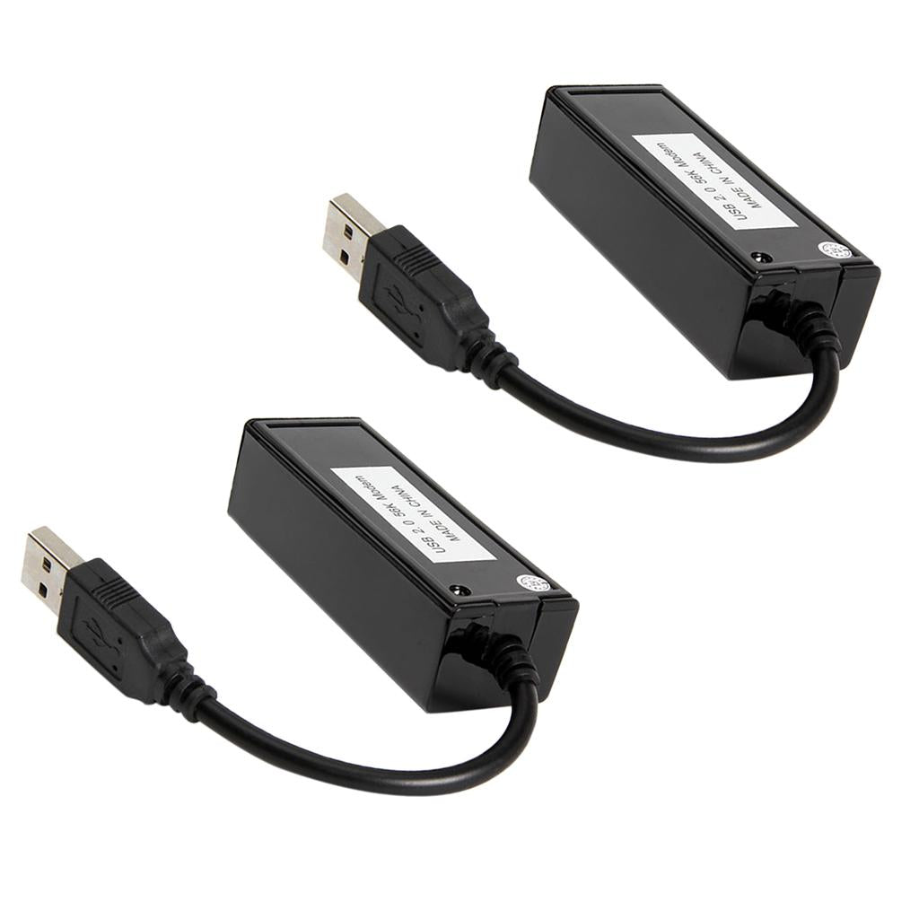 2x USB 2.0 56K External Data Fax Modem Cable Adapter For Windows XP/7/8/10