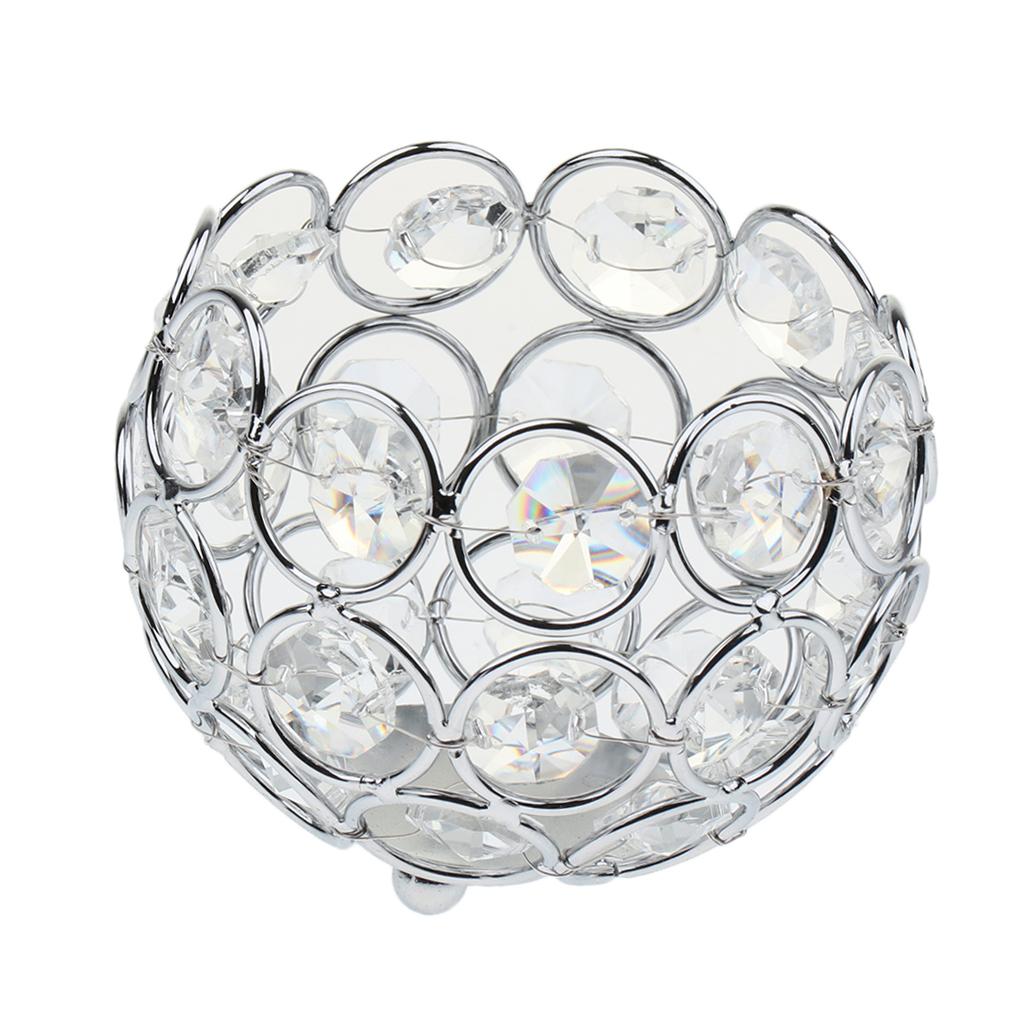 16 Pieces Crystal Candle Holder Banquet Tabletop Candlestick Silver