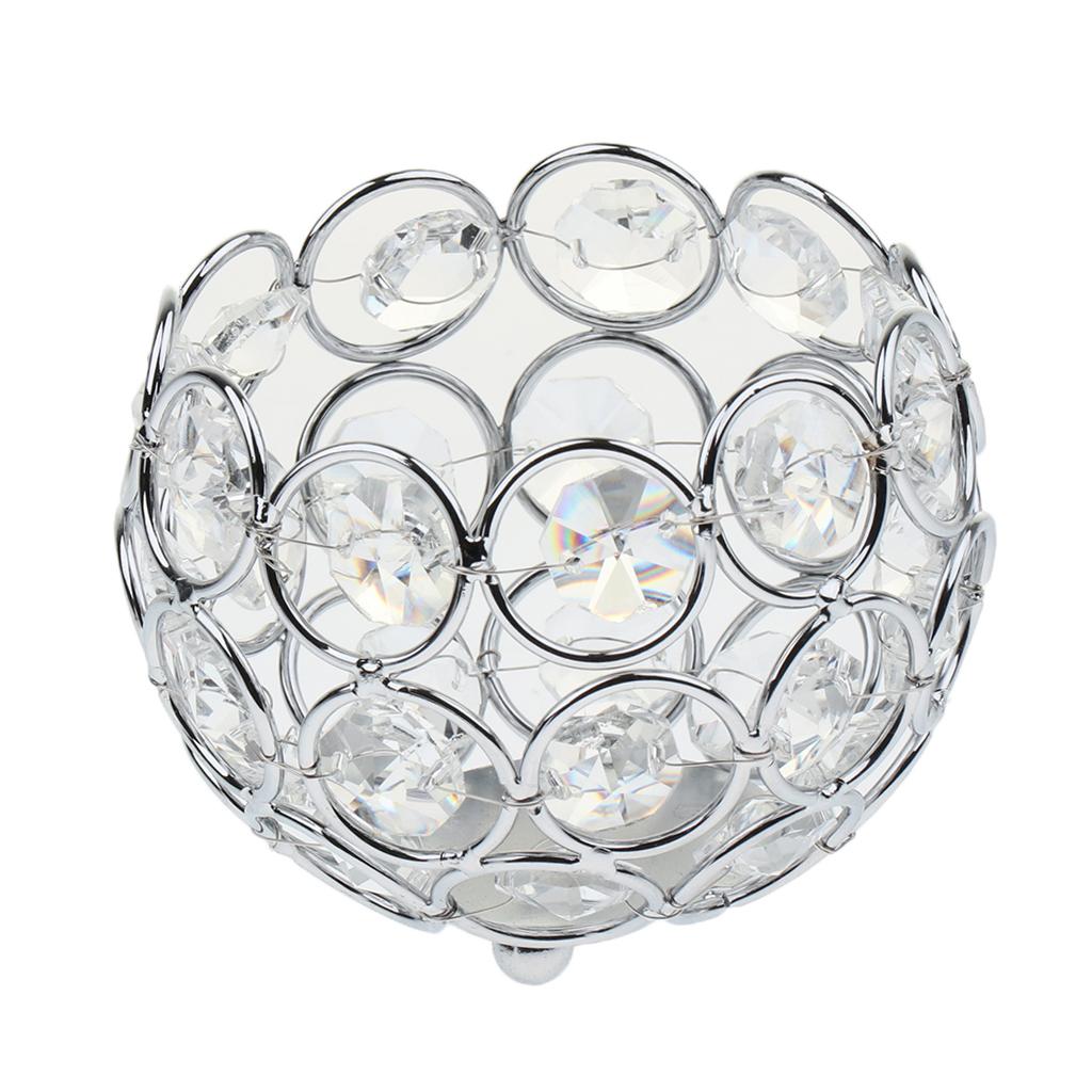 16 Pieces Crystal Candle Holder Banquet Tabletop Candlestick Silver