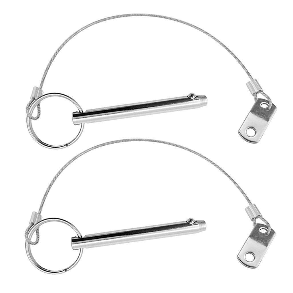 2x Boat Bimini Top 316 Stainless Steel Quick Release Pin for 240mm Lanyard