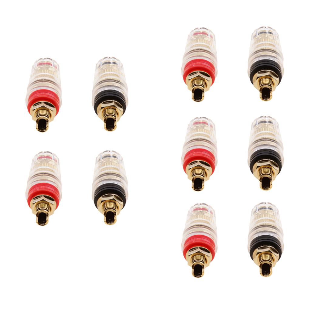 5pair Gold Plated Banana Plug Speaker Terminals Binding Posts