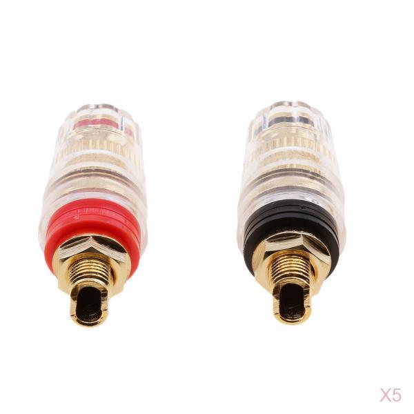 5pair Gold Plated Banana Plug Speaker Terminals Binding Posts