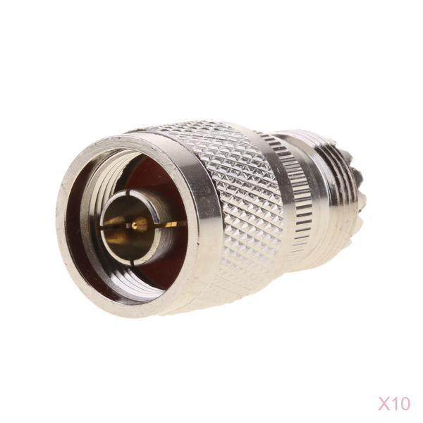 10pcs RF Coaxial Coax adapter N Male to UHF Female SO-239 SO239 Connector