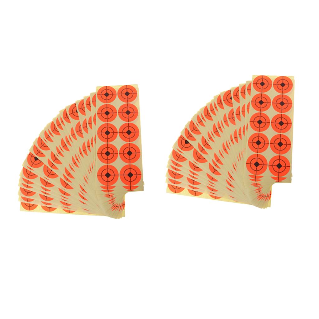 500pcs Shooting Paper Target Florescent Orange Self adhesive Target Stickers
