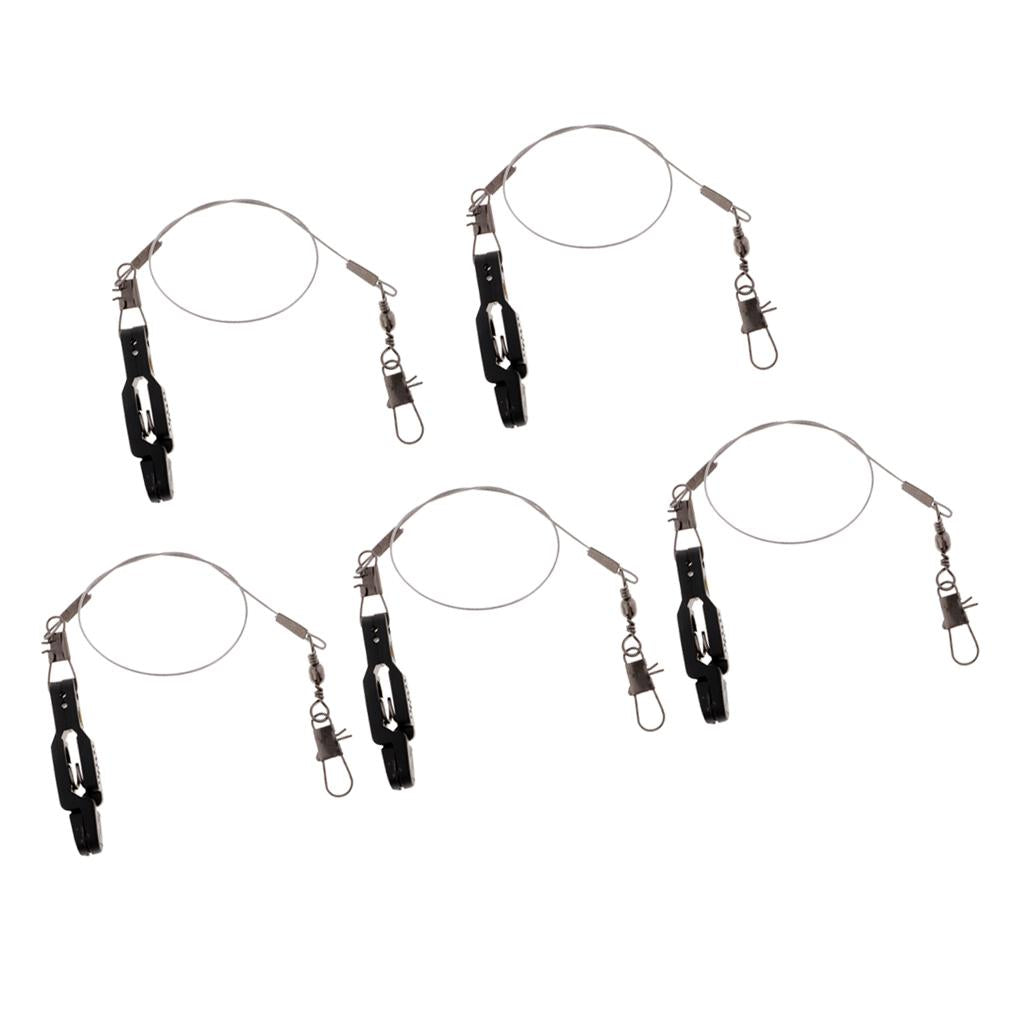 5pc Snap Release Clip with Leader Snap for Outrigger Downrigger Planer Board
