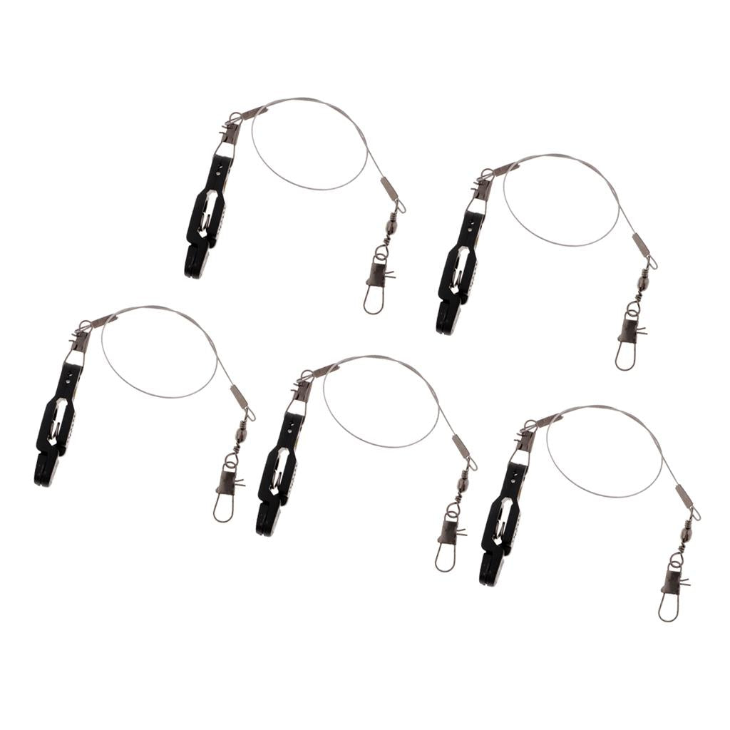 5pc Snap Release Clip with Leader Snap for Outrigger Downrigger Planer Board