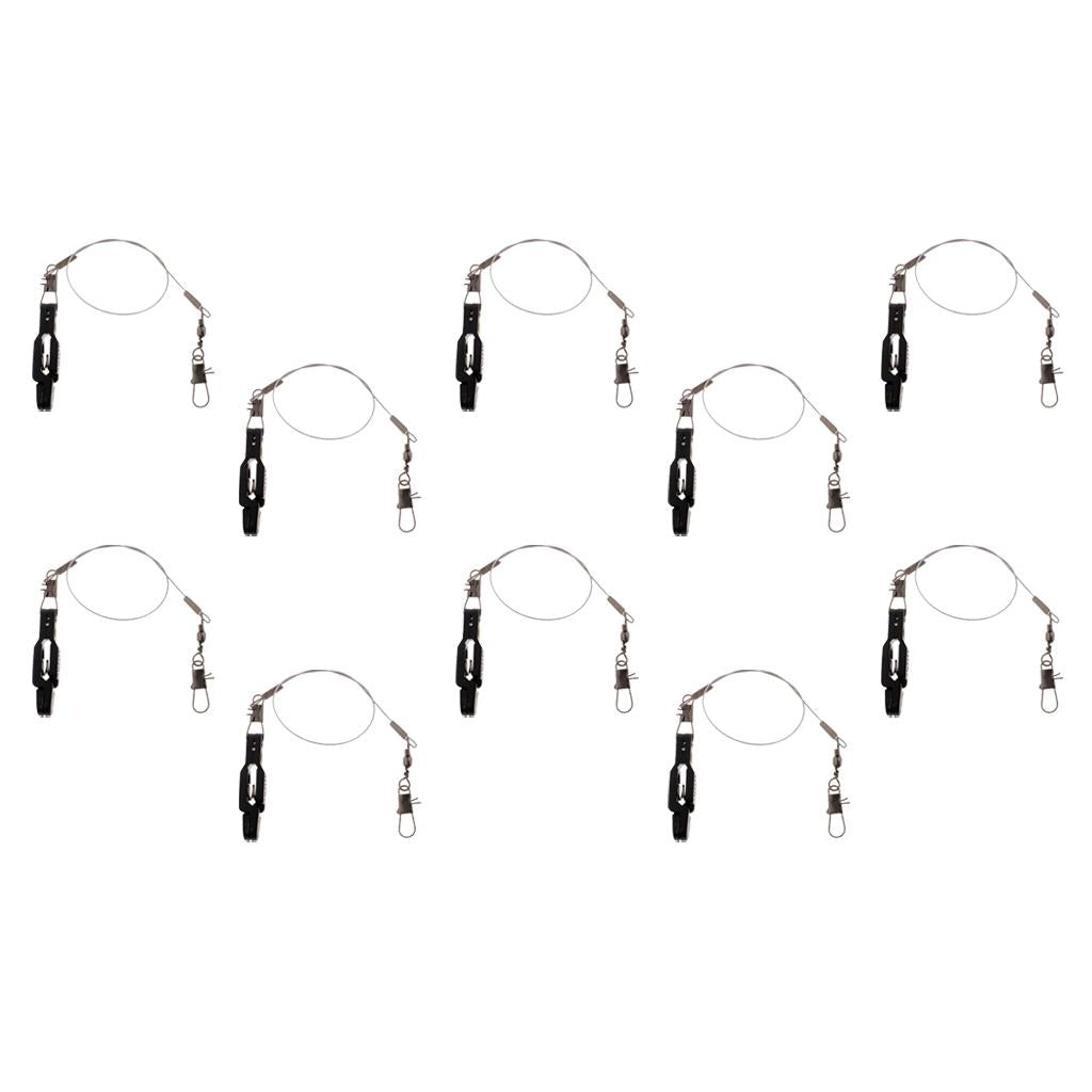 10pcs Snap Release Clip with Leader for Outriggers Downriggers Planer Board
