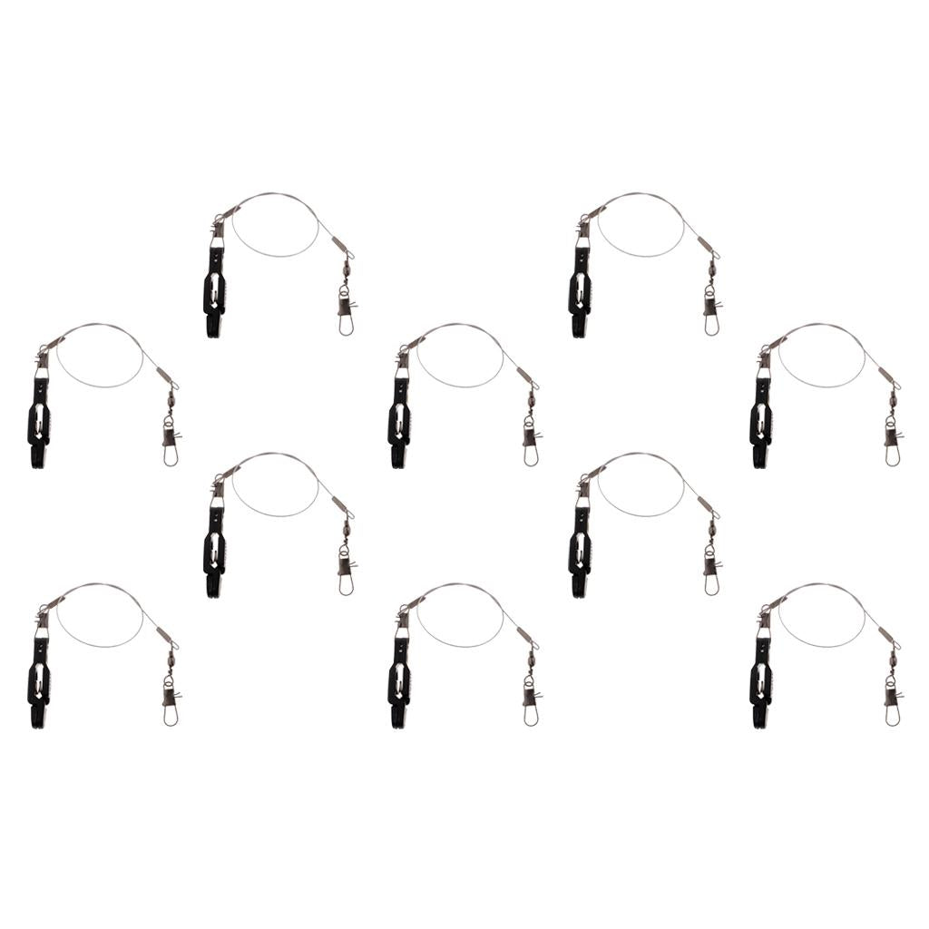 10pcs Snap Release Clip with Leader for Outriggers Downriggers Planer Board