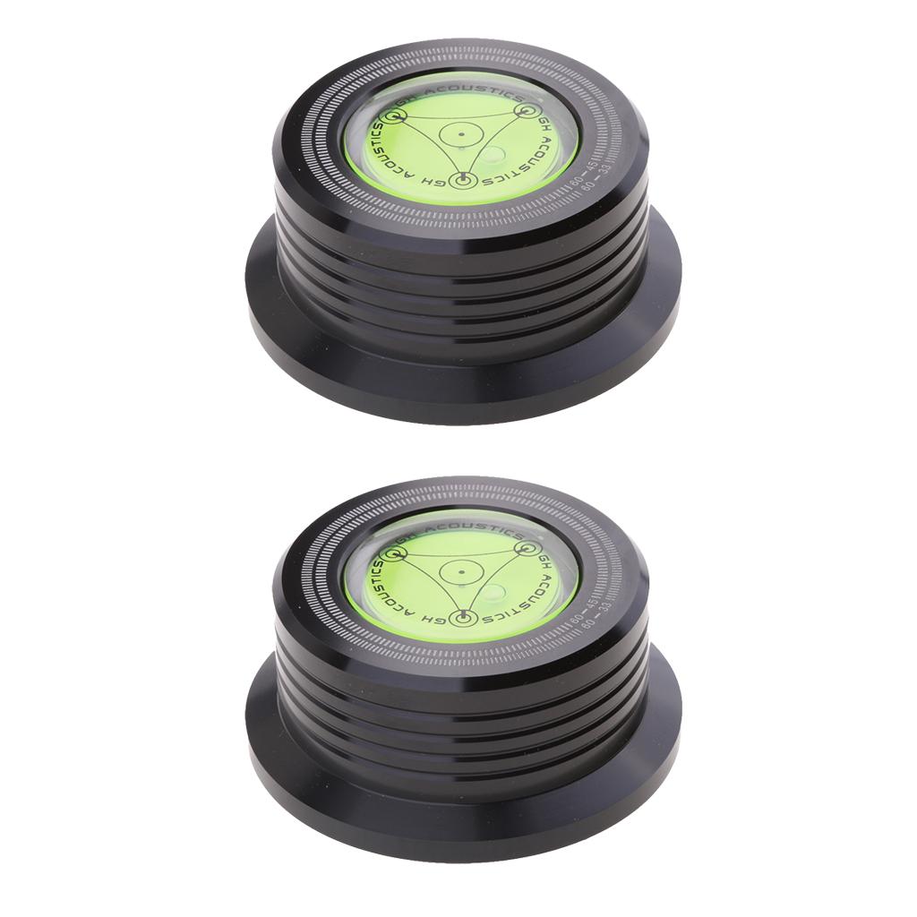 2x 3 in 1 Multi Record LP Disc Stabilizer Turntable Balanced Bubble Level Black