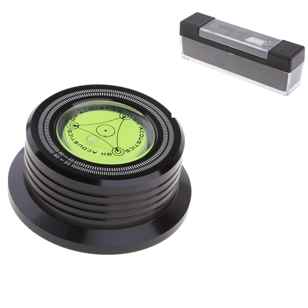 Aluminum Record Weight LP Disc Stabilizer Turntable Vinyl Clamp&Clean Brush