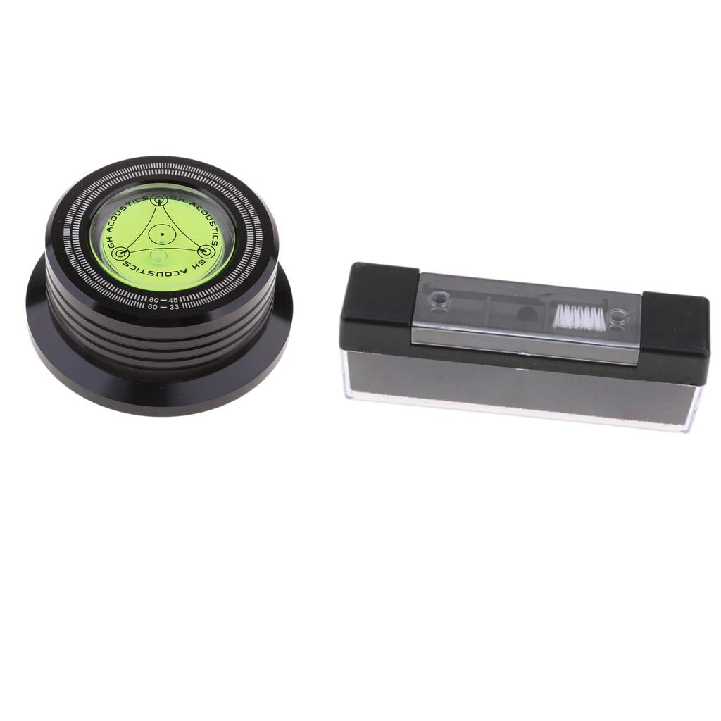 Aluminum Record Weight LP Disc Stabilizer Turntable Vinyl Clamp&Clean Brush