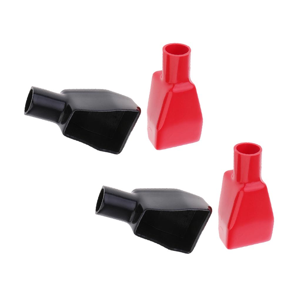4Pcs Dust Cap Red and Black Top Post Style Flexible Battery Terminal Cover