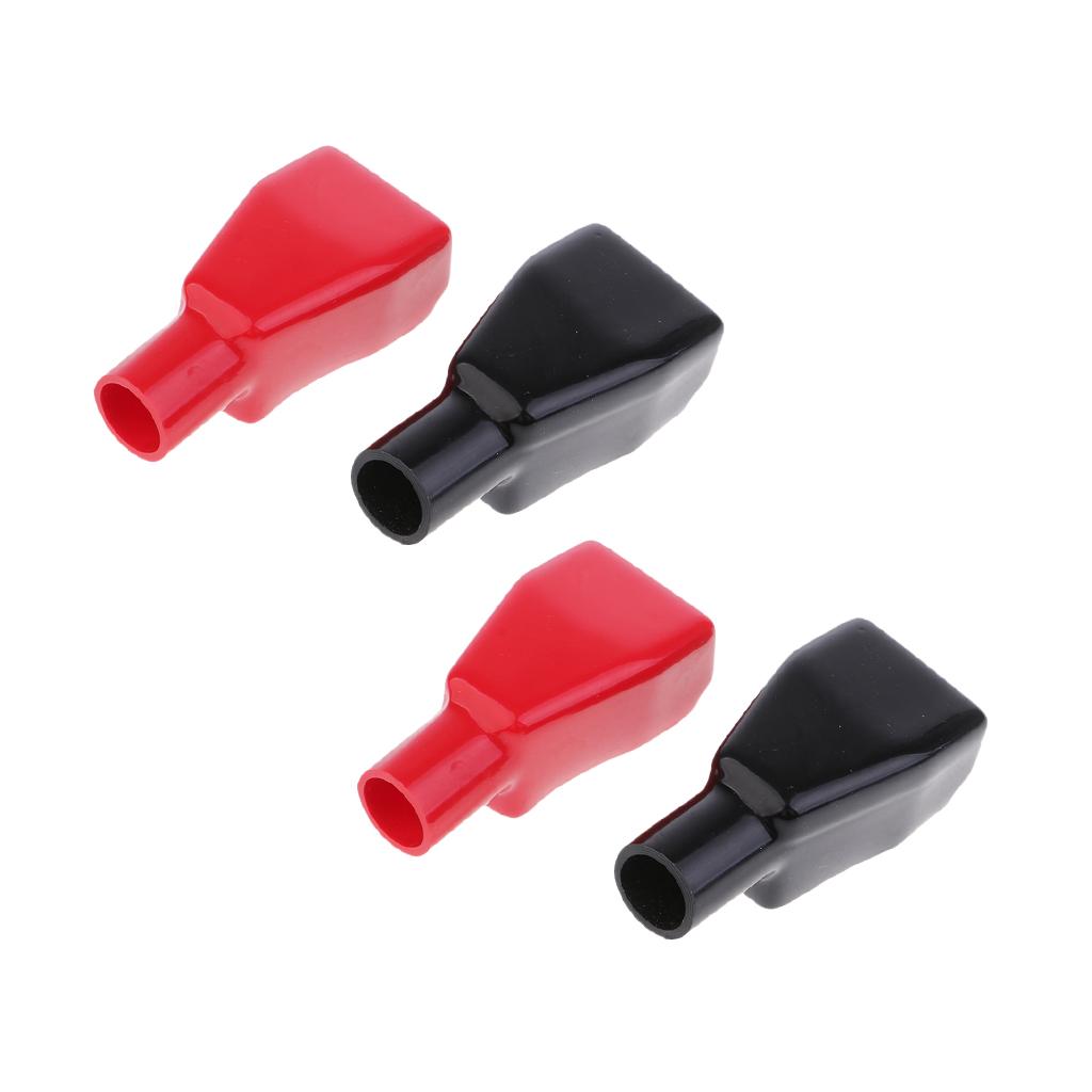 4Pcs Dust Cap Red and Black Top Post Style Flexible Battery Terminal Cover