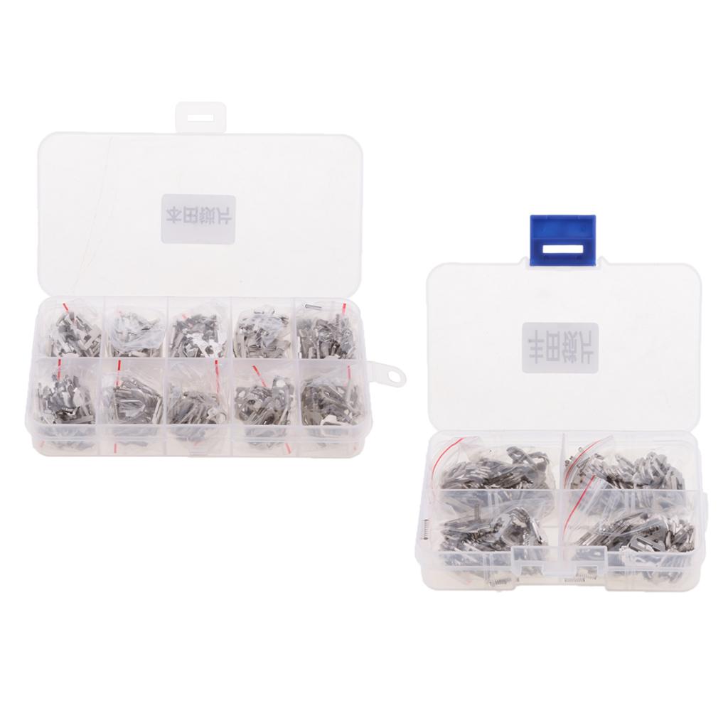 480 Pieces Car Lock Reed Key Cylinder Gasket Plate With Case Set for Honda