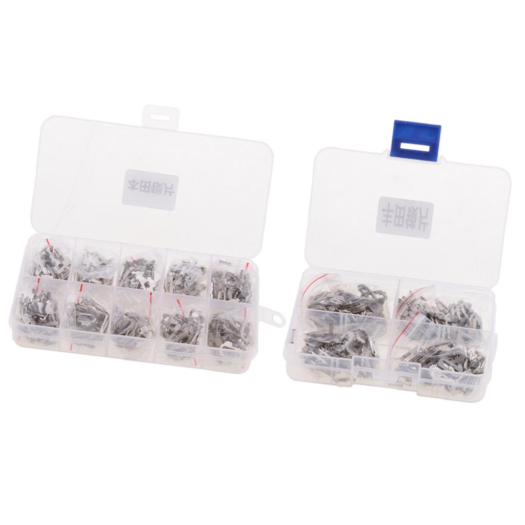 480 Pieces Car Lock Reed Key Cylinder Gasket Plate With Case Set for Honda