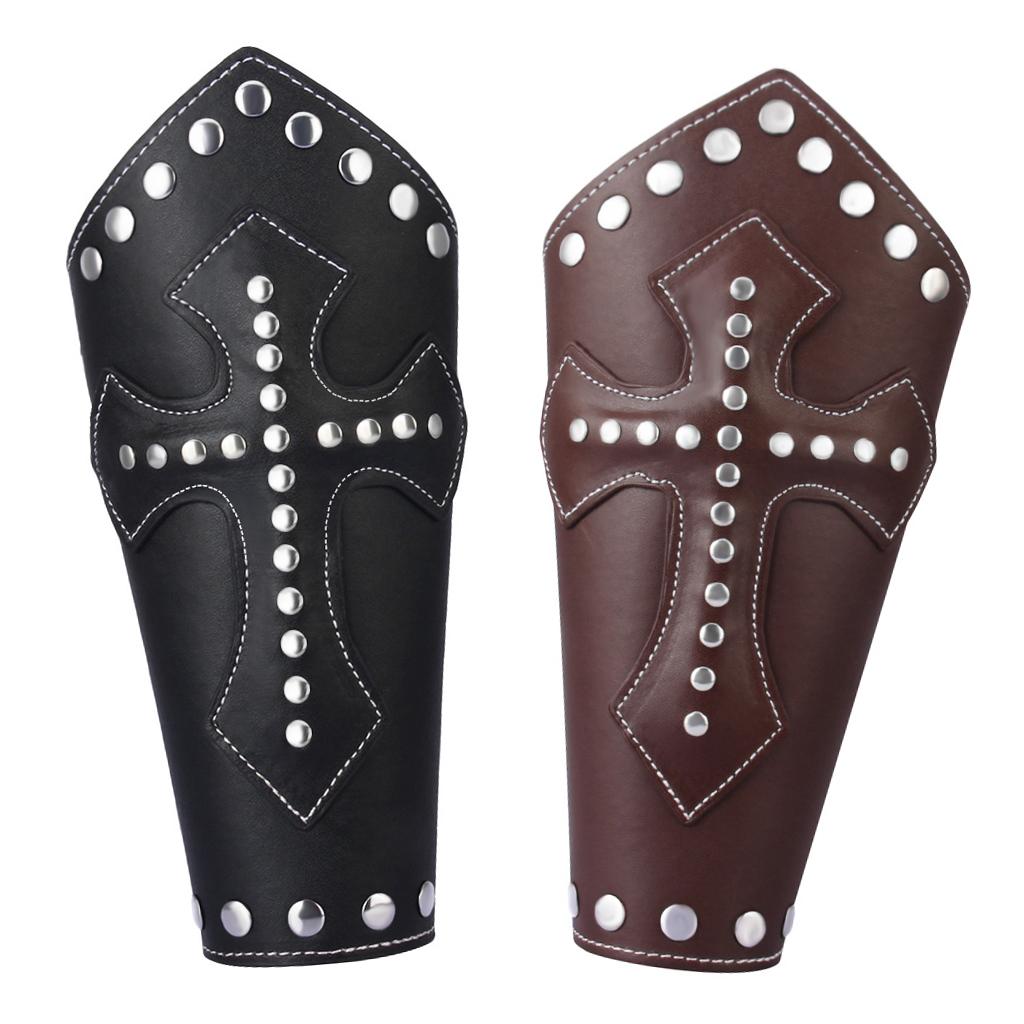 2 Pieces Medieval Cross Rivets Bandage Steampunk Gauntlet Bracelet Wristband