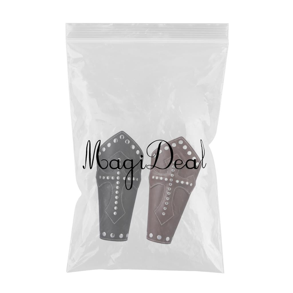 2 Pieces Medieval Cross Rivets Bandage Steampunk Gauntlet Bracelet Wristband