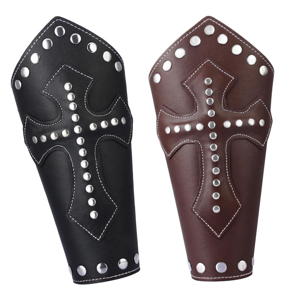 2 Pieces Medieval Cross Rivets Bandage Steampunk Gauntlet Bracelet Wristband