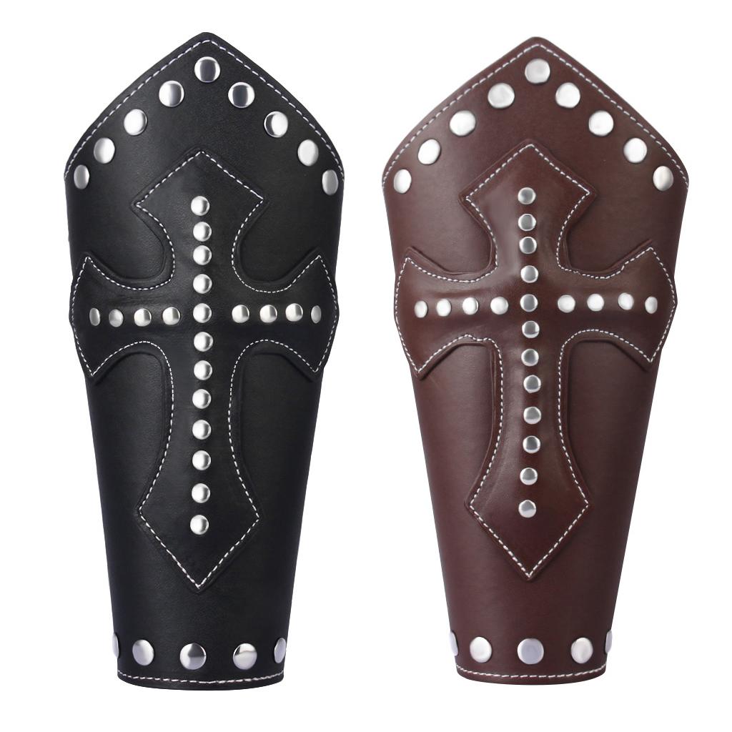 2 Pieces Medieval Cross Rivets Bandage Steampunk Gauntlet Bracelet Wristband