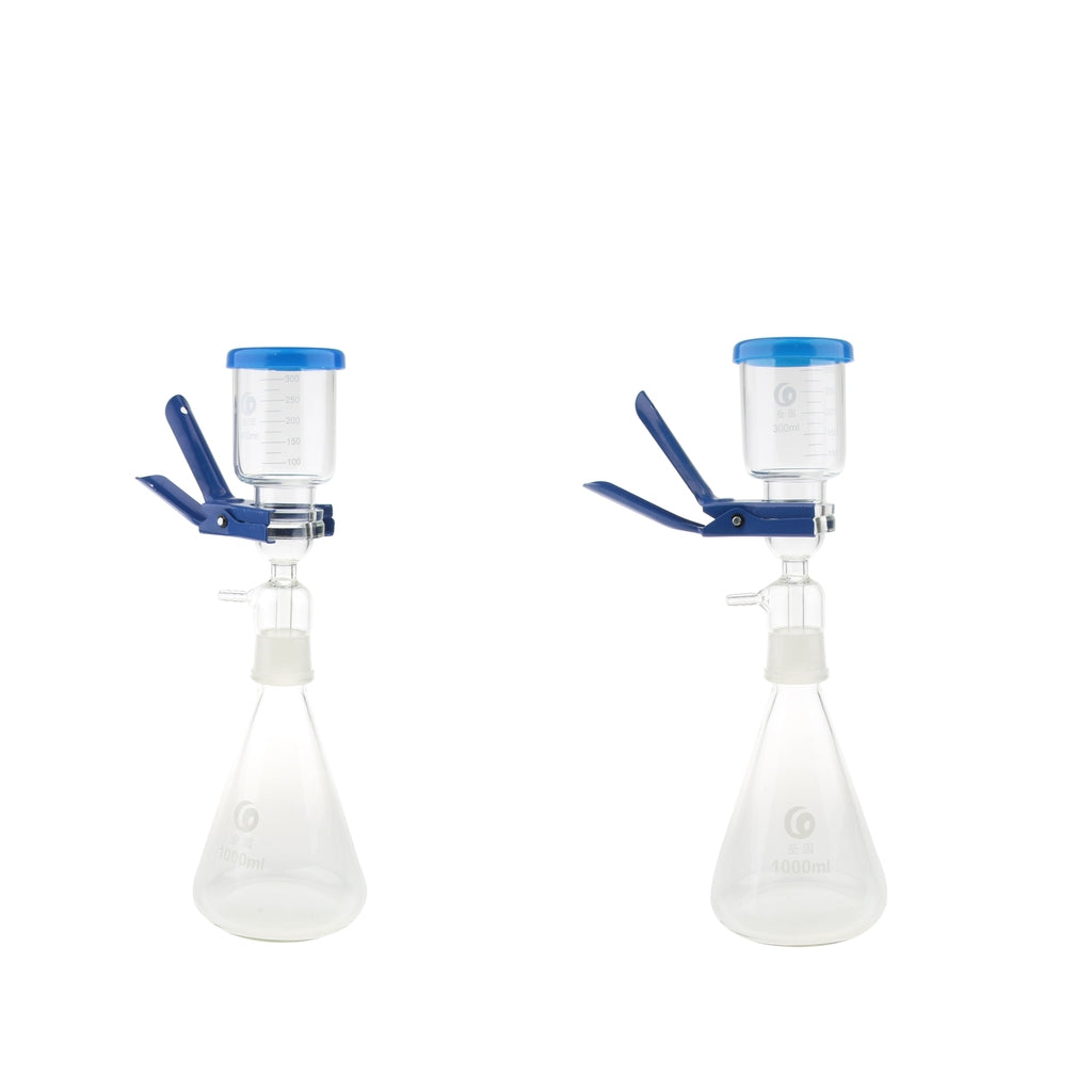 2 Sets of 1000ml Filtration Apparatus Vacuum Lab Filter Unit w Funnel Clamp