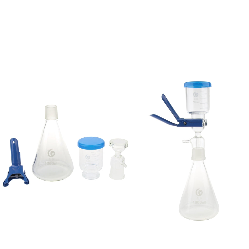 2 Sets of 1000ml Filtration Apparatus Vacuum Lab Filter Unit w Funnel Clamp