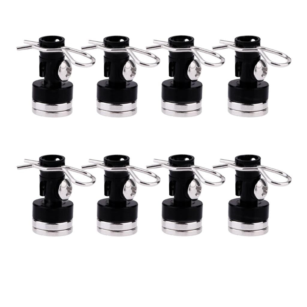 8pcs Magnetic Stealth RC Car Shell Column Invisible Body Post Mount Black