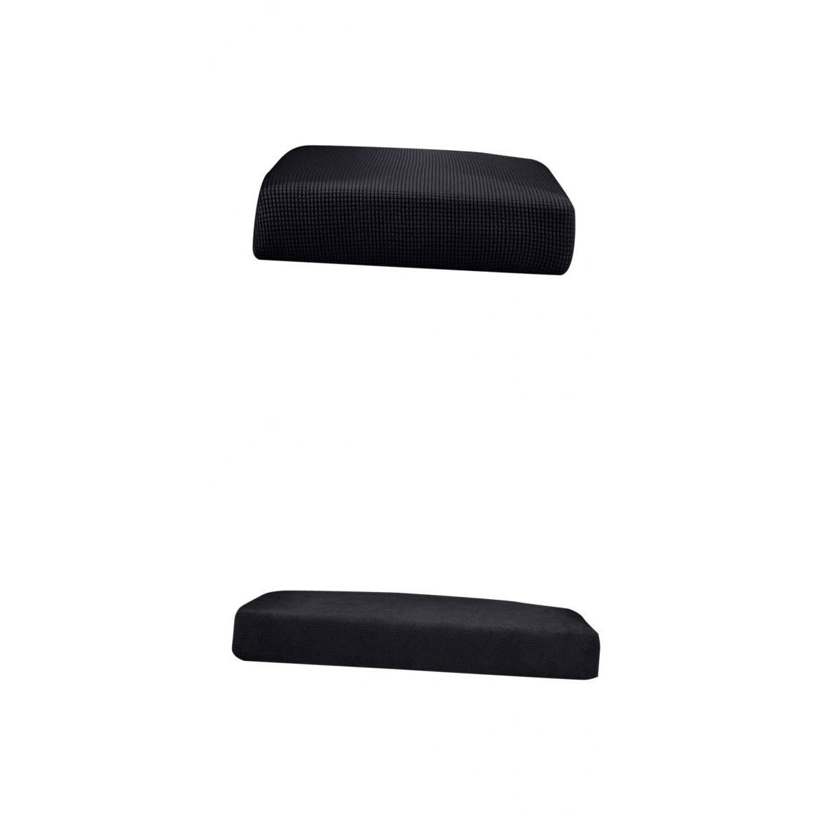 2Pcs Sofa Futon Seat Cushion Cover Couch Slipcover Protector Black_Size S&M