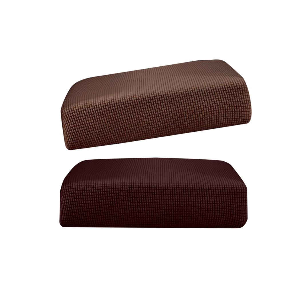 2Pcs Sofa Seat Cushion Cover Couch Slipcover Protector Light Dark Brown _ S