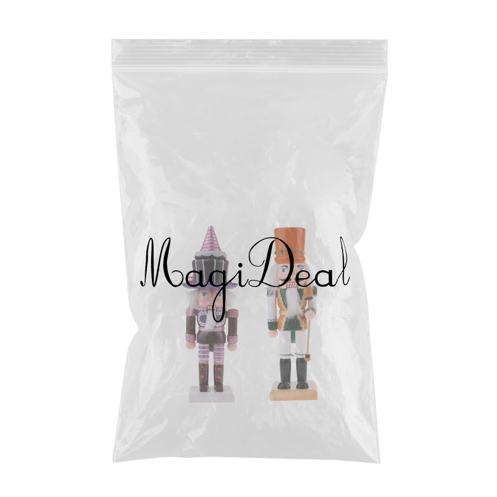 2PCS 25cm Wooden Cake Soldier Nutcracker Figurine Puppet Xmas Ornaments