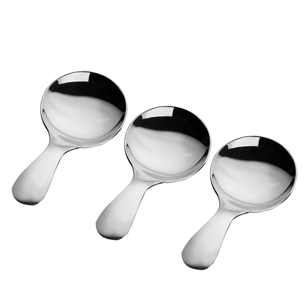 3 Pieces Stainless Steel Spoons Tea Dessert Sundae Ice Cream Spoon Cutlery