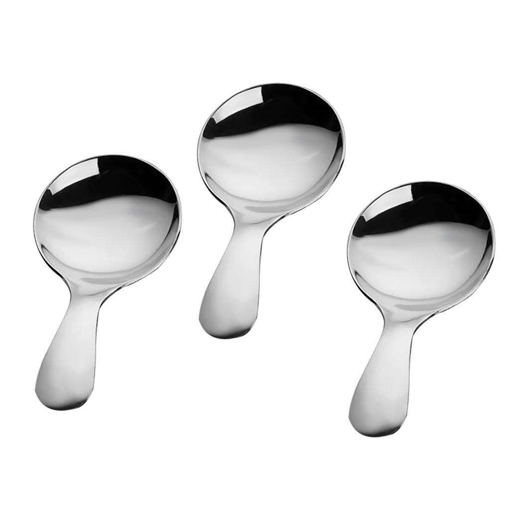 3 Pieces Stainless Steel Spoons Tea Dessert Sundae Ice Cream Spoon Cutlery