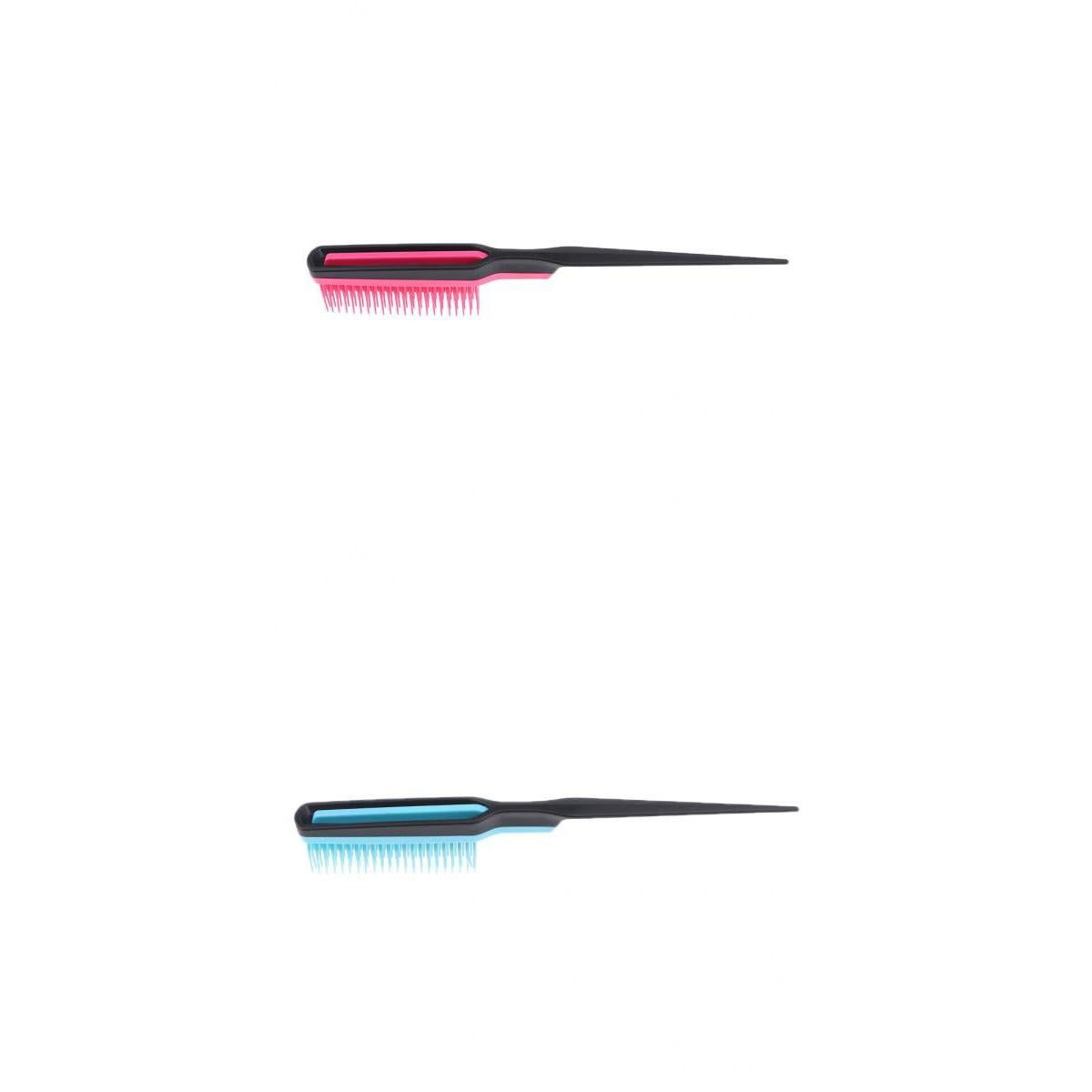 2pcs Natural Hair Brush Comb Hairdressing Barber Wig Hairbrush Rose Red+Blue