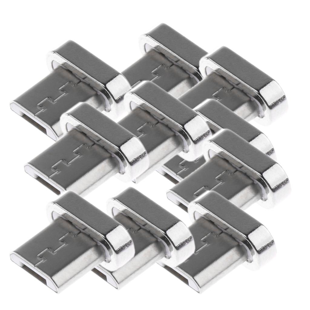 10x Magnetic Tips Micro USB Converter Adapter Connector Head For Phone