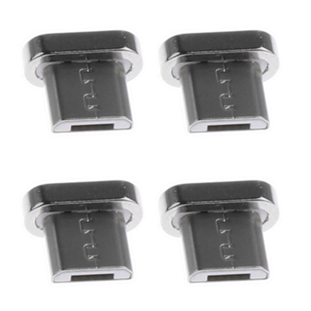4 Pieces Magnetic Tips Micro USB Adapter Connector Head For Android Phones