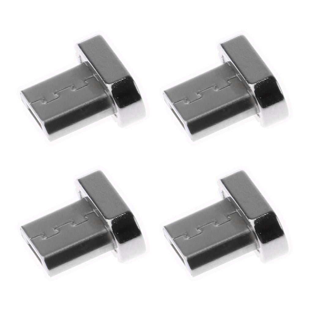 4 Pieces Magnetic Tips Micro USB Adapter Connector Head For Android Phones
